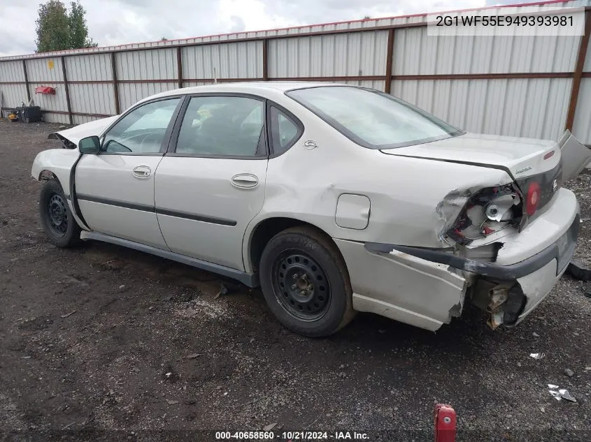 2004 Chevrolet Impala VIN: 2G1WF55E949393981 Lot: 40658560