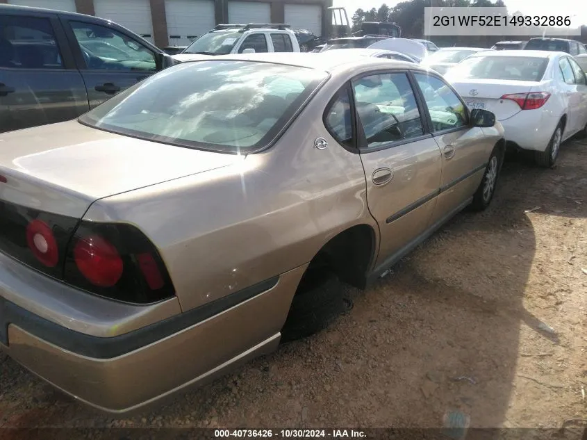 2004 Chevrolet Impala VIN: 2G1WF52E149332886 Lot: 40736426