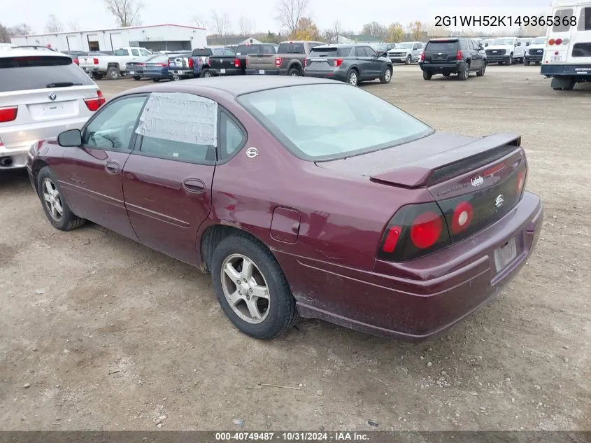 2004 Chevrolet Impala Ls VIN: 2G1WH52K149365368 Lot: 40749487