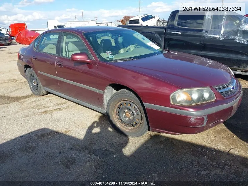 2004 Chevrolet Impala VIN: 2G1WF52E649387334 Lot: 40754298