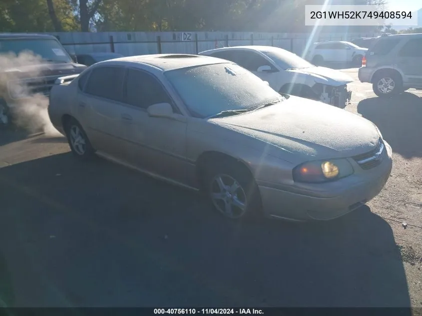 2004 Chevrolet Impala Ls VIN: 2G1WH52K749408594 Lot: 40756110