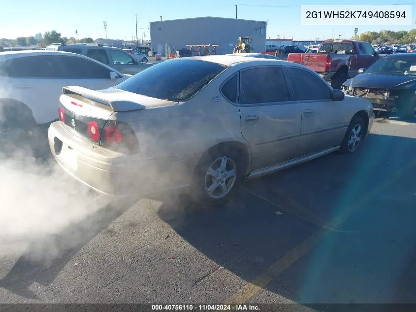 2004 Chevrolet Impala Ls VIN: 2G1WH52K749408594 Lot: 40756110