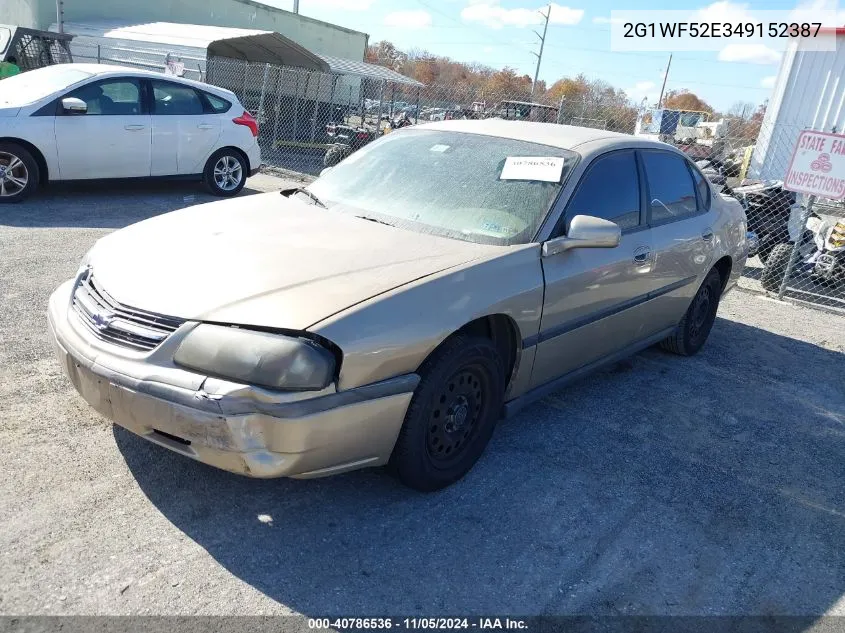 2004 Chevrolet Impala VIN: 2G1WF52E349152387 Lot: 40786536