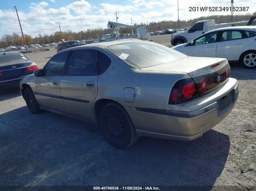 2004 Chevrolet Impala VIN: 2G1WF52E349152387 Lot: 40786536