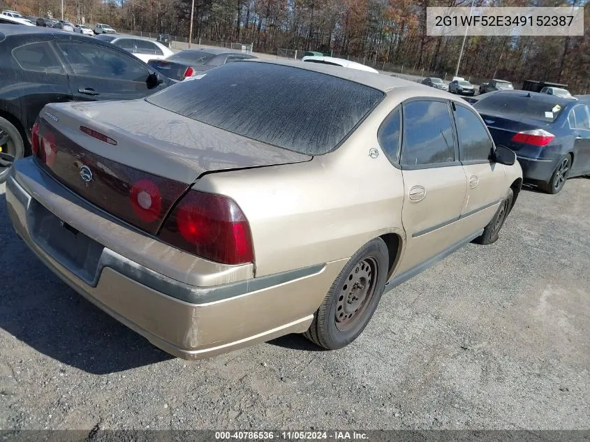 2004 Chevrolet Impala VIN: 2G1WF52E349152387 Lot: 40786536