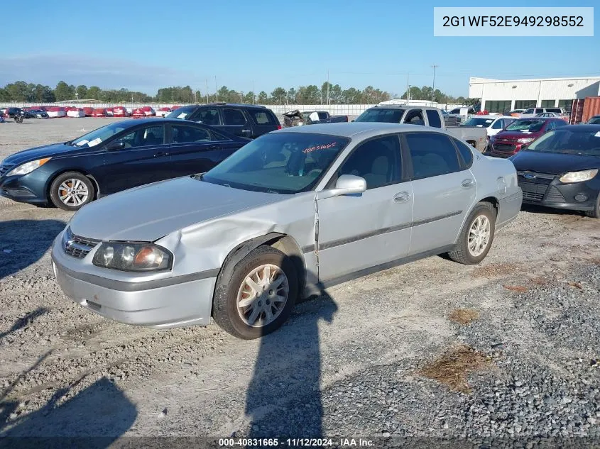 2G1WF52E949298552 2004 Chevrolet Impala