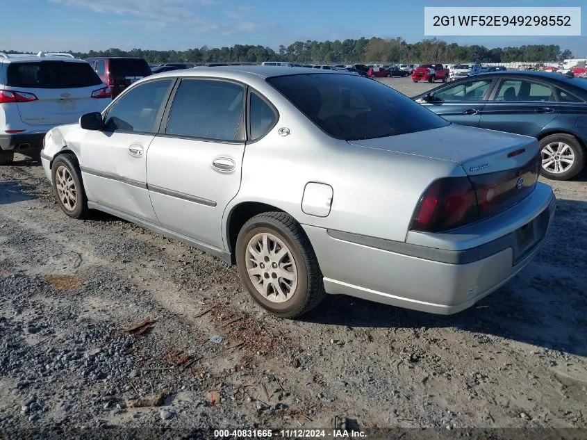 2G1WF52E949298552 2004 Chevrolet Impala