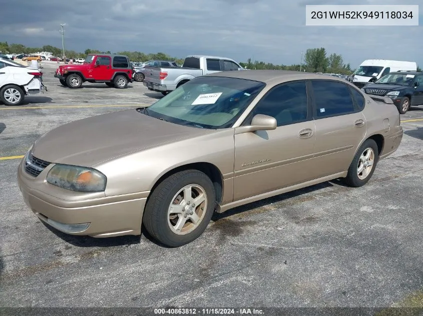 2004 Chevrolet Impala Ls VIN: 2G1WH52K949118034 Lot: 40863812