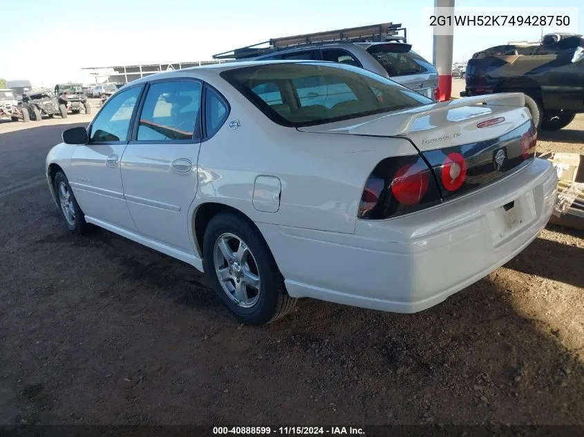 2004 Chevrolet Impala Ls VIN: 2G1WH52K749428750 Lot: 40888599