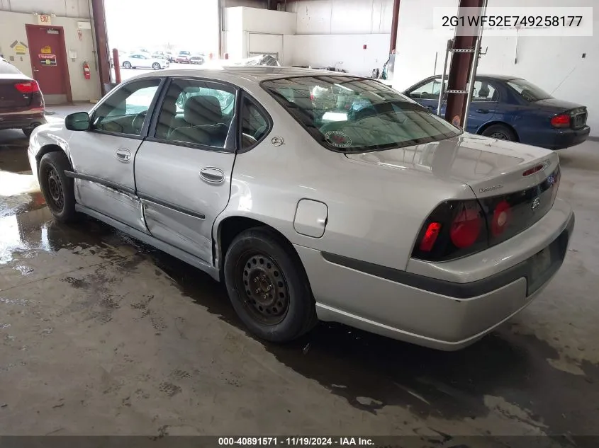 2004 Chevrolet Impala VIN: 2G1WF52E749258177 Lot: 40891571