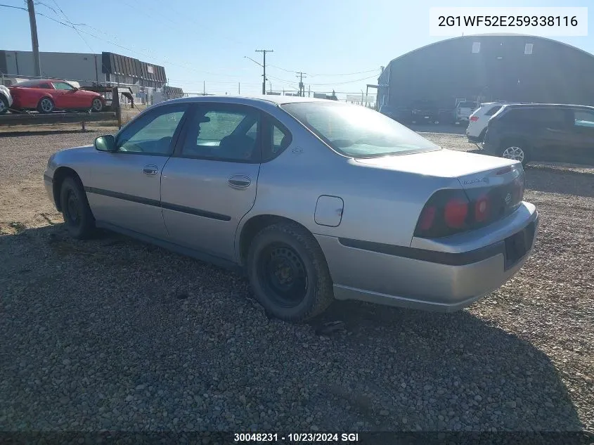 2005 Chevrolet Impala VIN: 2G1WF52E259338116 Lot: 30048231