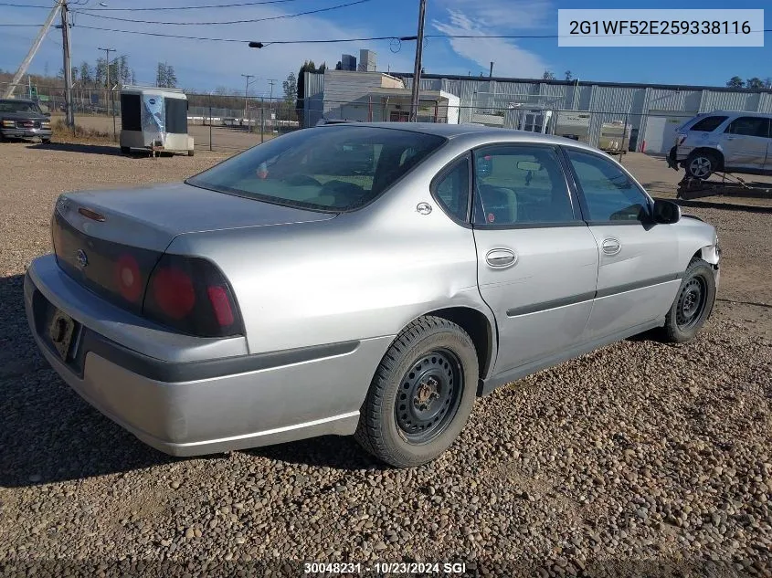 2005 Chevrolet Impala VIN: 2G1WF52E259338116 Lot: 30048231