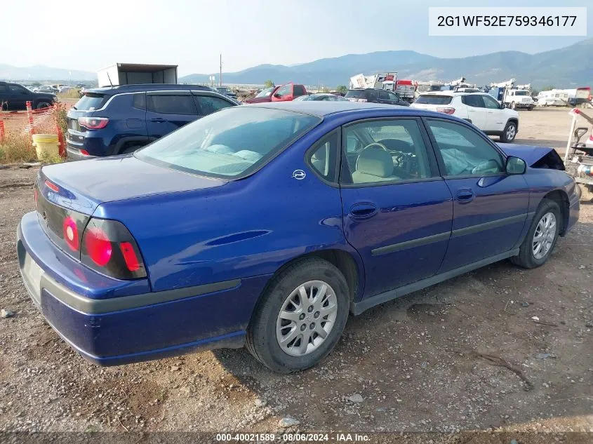 2005 Chevrolet Impala VIN: 2G1WF52E759346177 Lot: 40021589