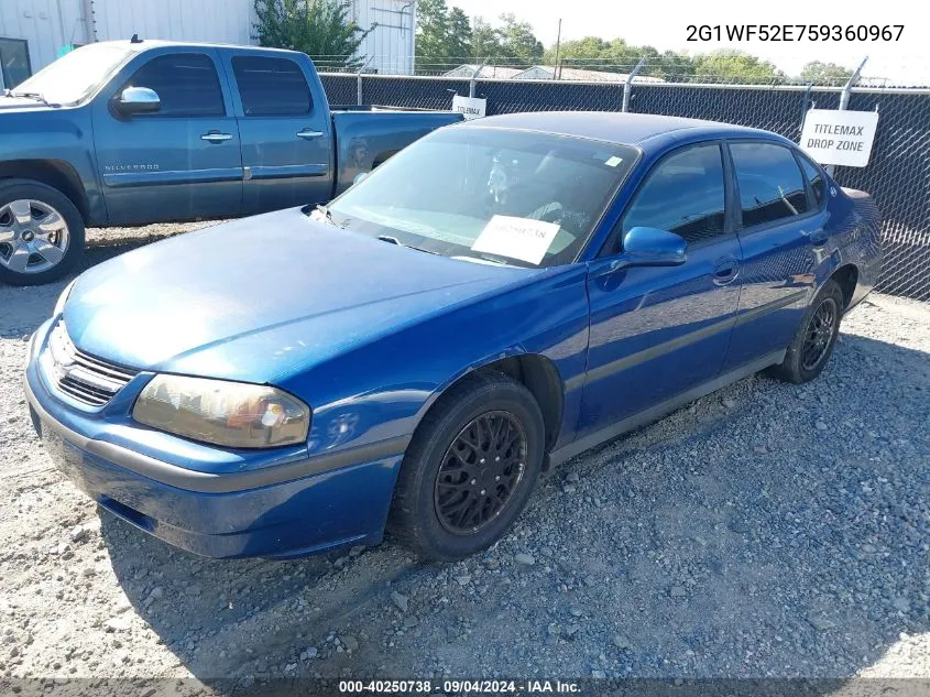 2005 Chevrolet Impala VIN: 2G1WF52E759360967 Lot: 40250738