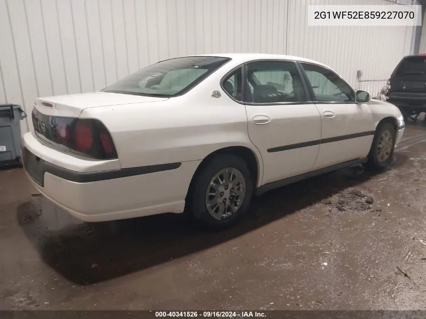 2005 Chevrolet Impala VIN: 2G1WF52E859227070 Lot: 40341526