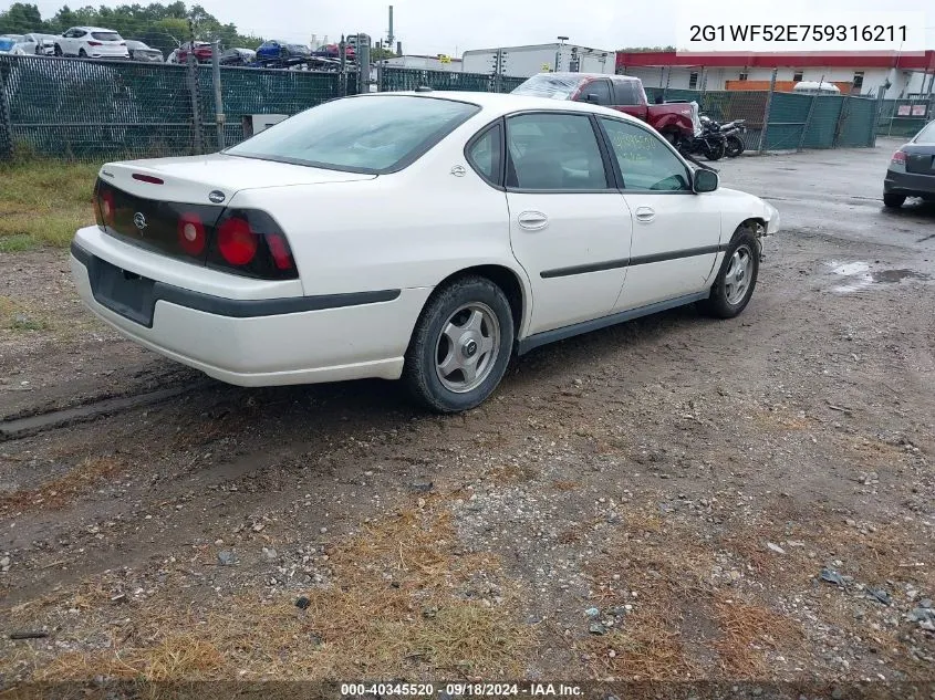 2G1WF52E759316211 2005 Chevrolet Impala