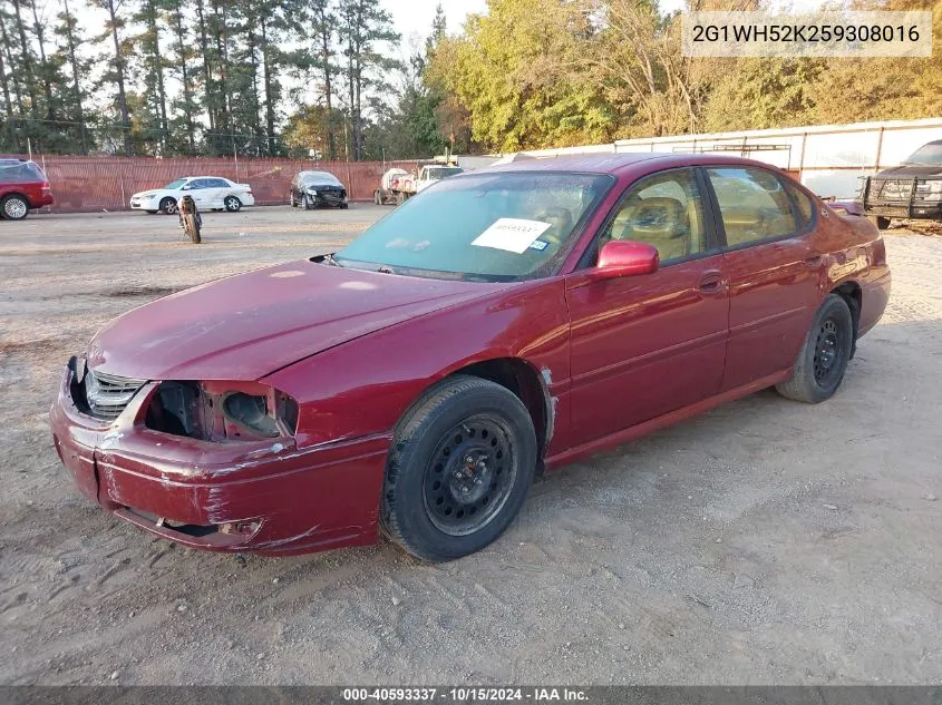 2005 Chevrolet Impala Ls VIN: 2G1WH52K259308016 Lot: 40593337