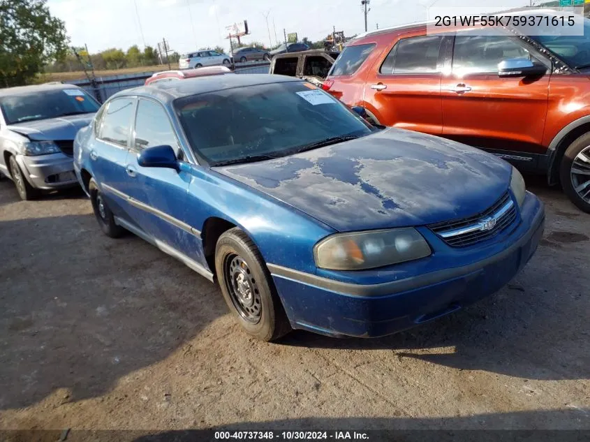 2005 Chevrolet Impala Police VIN: 2G1WF55K759371615 Lot: 40737348