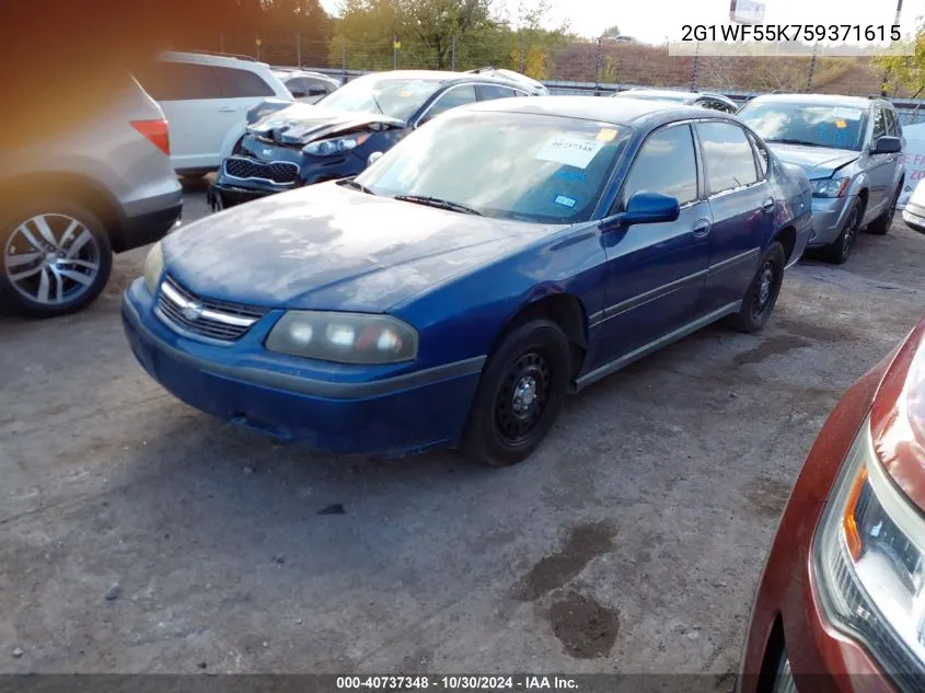 2005 Chevrolet Impala Police VIN: 2G1WF55K759371615 Lot: 40737348