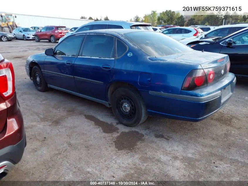 2005 Chevrolet Impala Police VIN: 2G1WF55K759371615 Lot: 40737348