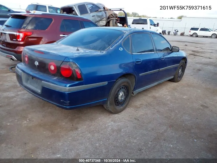 2005 Chevrolet Impala Police VIN: 2G1WF55K759371615 Lot: 40737348