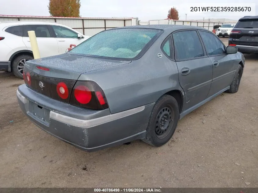 2005 Chevrolet Impala VIN: 2G1WF52E359285670 Lot: 40786498