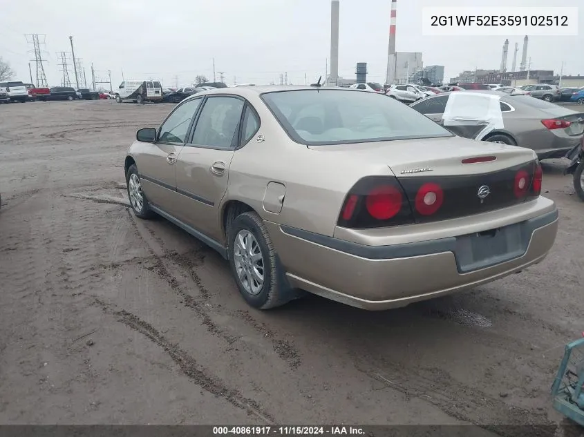 2005 Chevrolet Impala VIN: 2G1WF52E359102512 Lot: 40861917