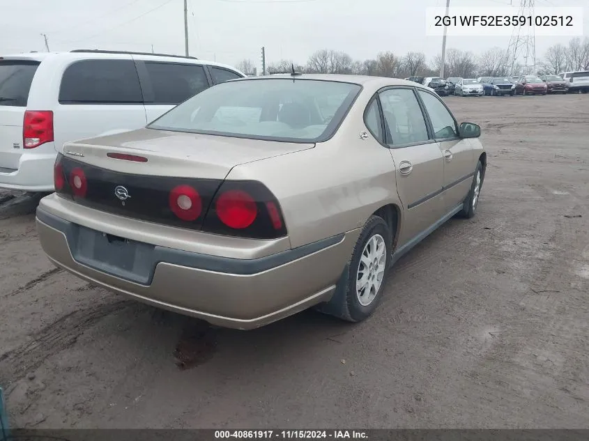 2005 Chevrolet Impala VIN: 2G1WF52E359102512 Lot: 40861917