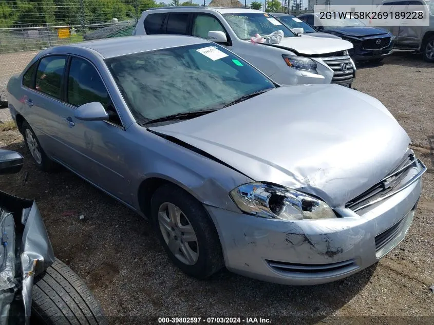 2006 Chevrolet Impala Lt VIN: 2G1WT58K269189228 Lot: 39802597