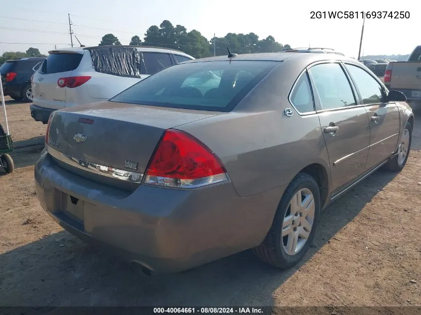 2006 Chevrolet Impala Lt VIN: 2G1WC581169374250 Lot: 40064661