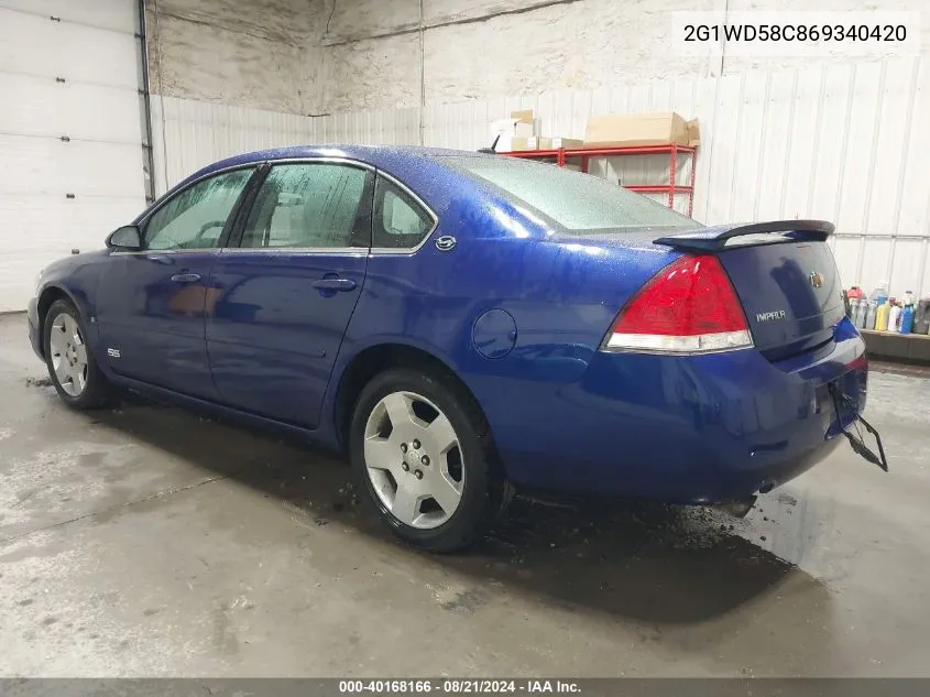 2006 Chevrolet Impala Ss VIN: 2G1WD58C869340420 Lot: 40168166