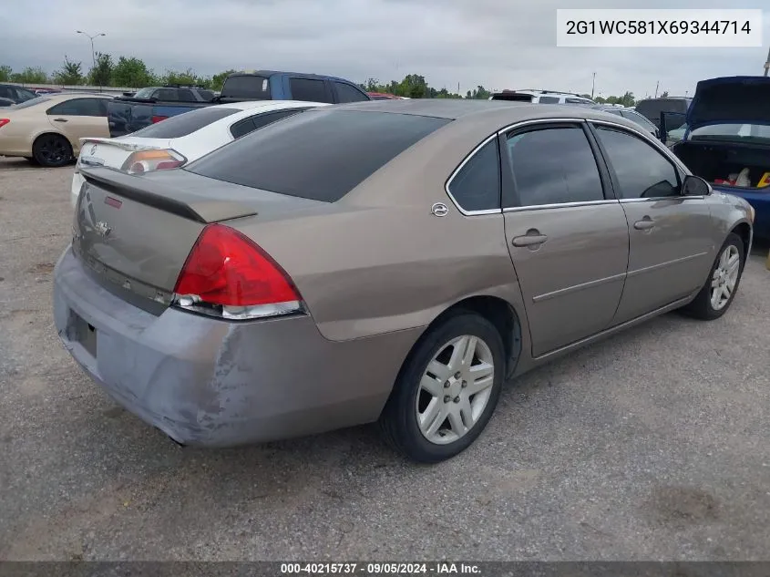 2006 Chevrolet Impala Lt VIN: 2G1WC581X69344714 Lot: 40215737