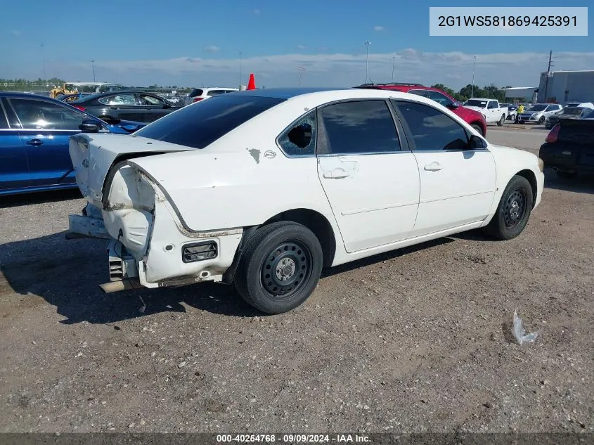 2006 Chevrolet Impala Police VIN: 2G1WS581869425391 Lot: 40254768