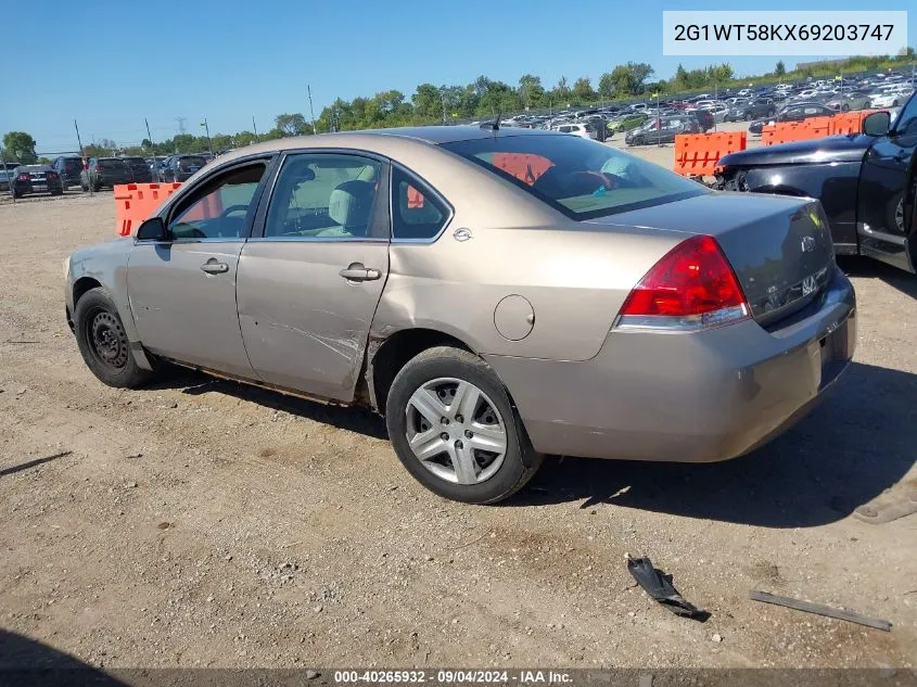 2006 Chevrolet Impala Lt VIN: 2G1WT58KX69203747 Lot: 40265932