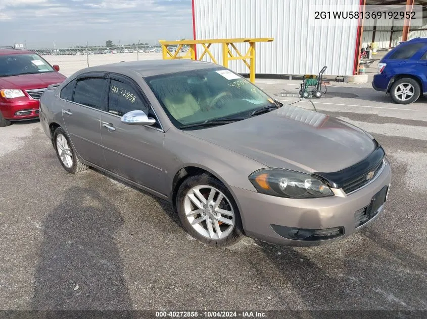 2006 Chevrolet Impala Ltz VIN: 2G1WU581369192952 Lot: 40272858