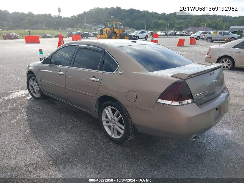 2006 Chevrolet Impala Ltz VIN: 2G1WU581369192952 Lot: 40272858