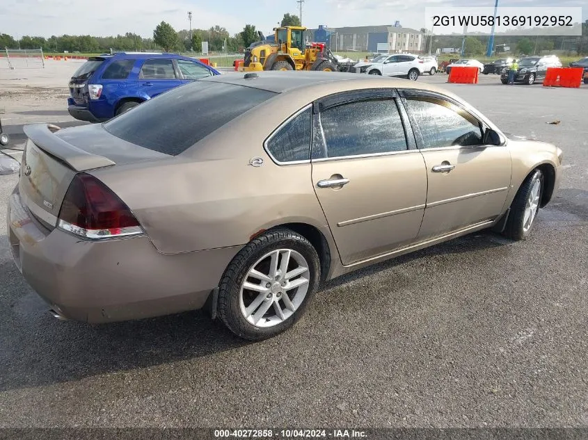 2006 Chevrolet Impala Ltz VIN: 2G1WU581369192952 Lot: 40272858