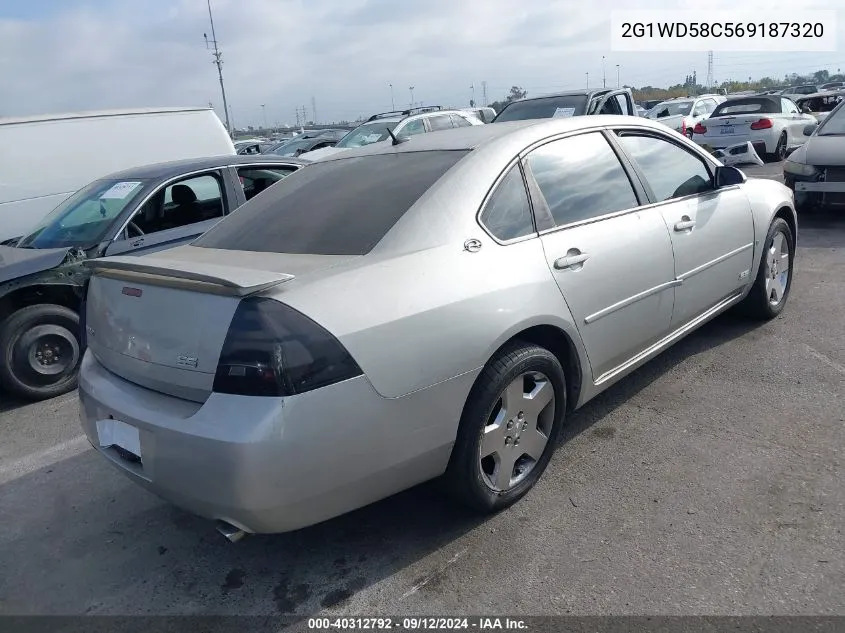 2006 Chevrolet Impala Super Sport VIN: 2G1WD58C569187320 Lot: 40312792