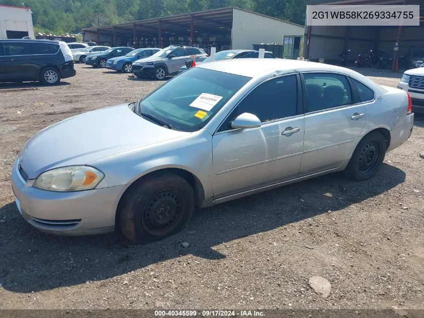 2006 Chevrolet Impala Ls VIN: 2G1WB58K269334755 Lot: 40345599