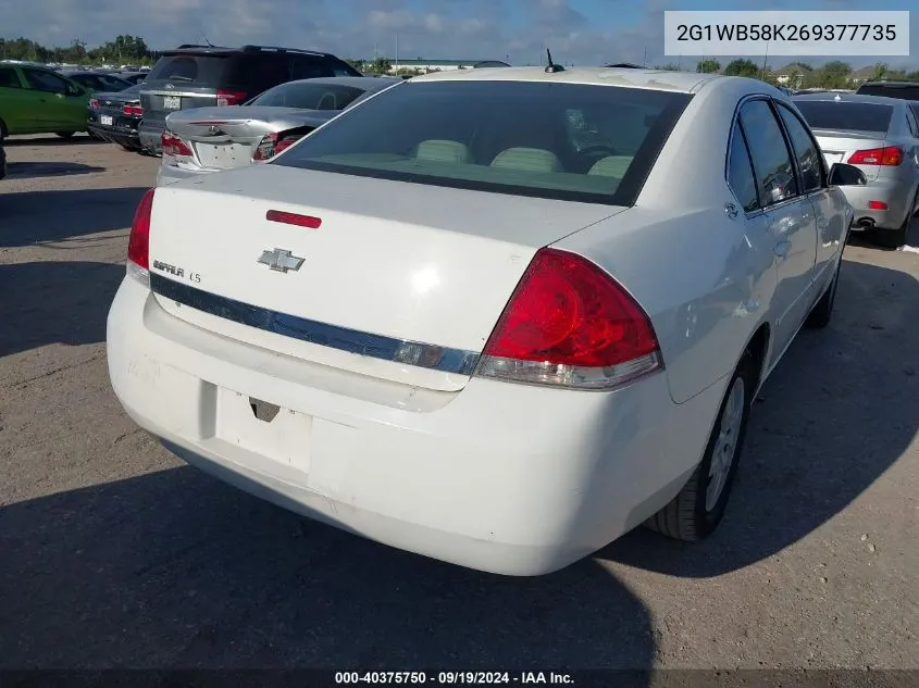 2006 Chevrolet Impala Ls VIN: 2G1WB58K269377735 Lot: 40375750