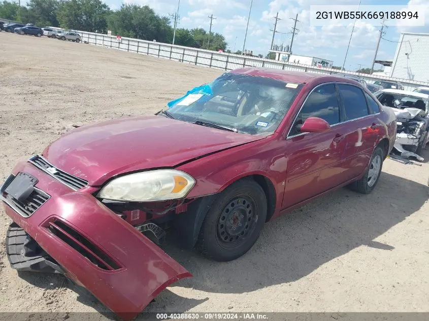 2006 Chevrolet Impala Ls VIN: 2G1WB55K669188994 Lot: 40388630