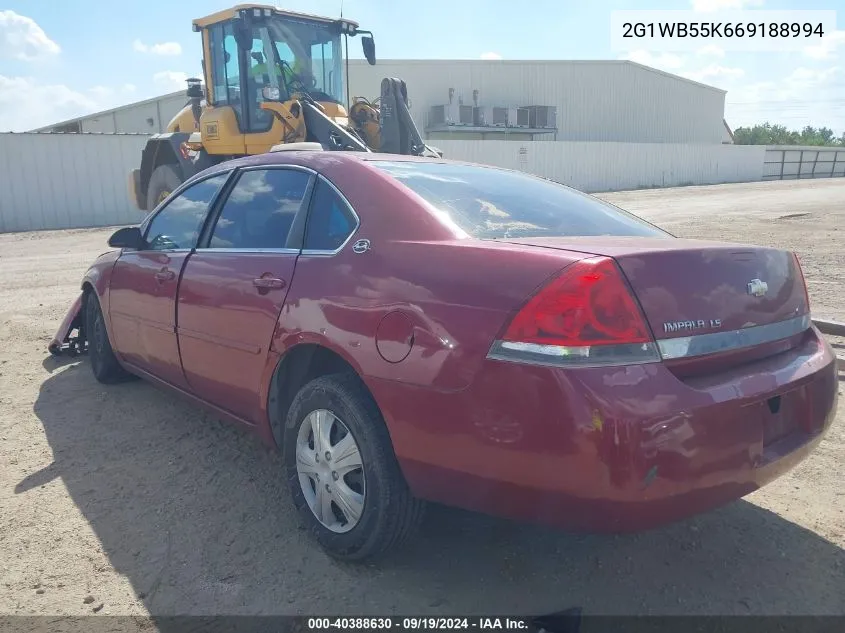 2006 Chevrolet Impala Ls VIN: 2G1WB55K669188994 Lot: 40388630