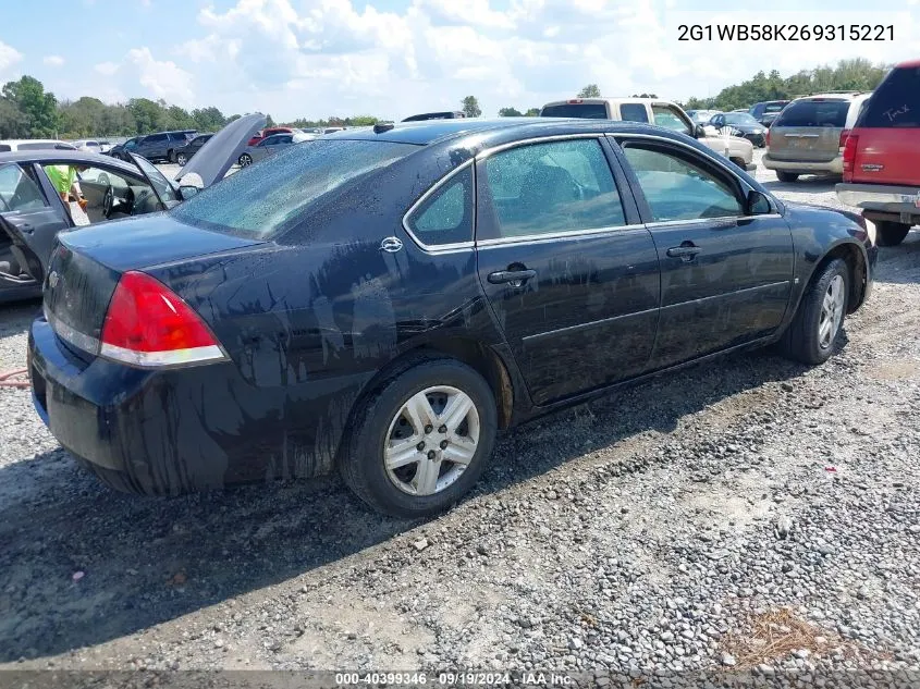 2006 Chevrolet Impala Ls VIN: 2G1WB58K269315221 Lot: 40399346