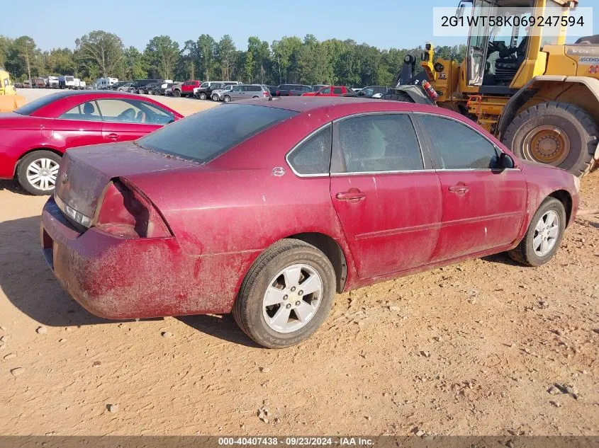 2006 Chevrolet Impala Lt VIN: 2G1WT58K069247594 Lot: 40407438