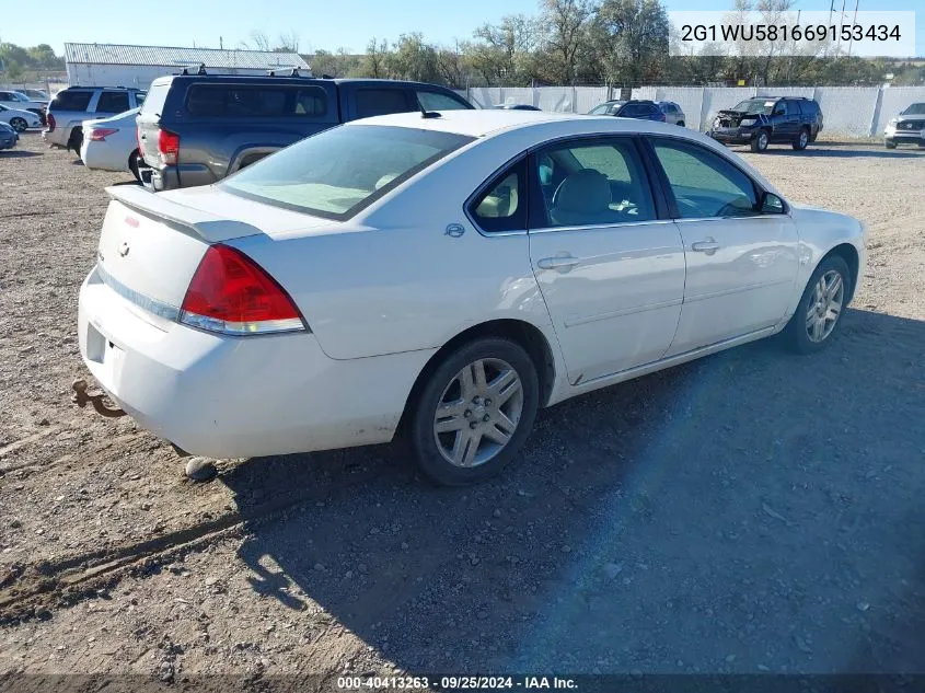 2006 Chevrolet Impala Ltz VIN: 2G1WU581669153434 Lot: 40413263