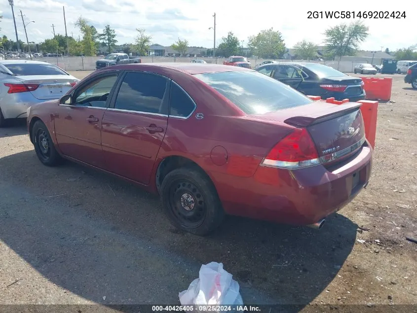 2006 Chevrolet Impala Lt VIN: 2G1WC581469202424 Lot: 40426405