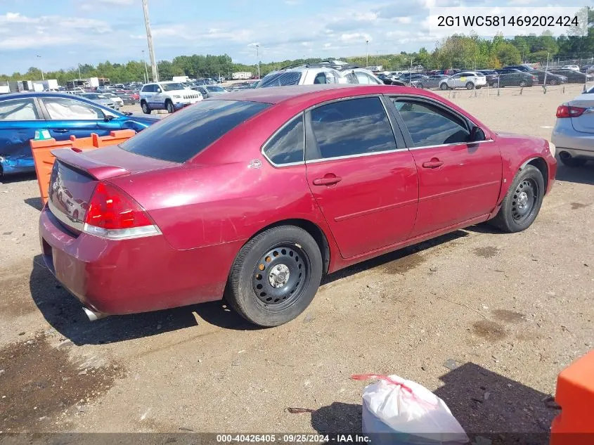 2006 Chevrolet Impala Lt VIN: 2G1WC581469202424 Lot: 40426405