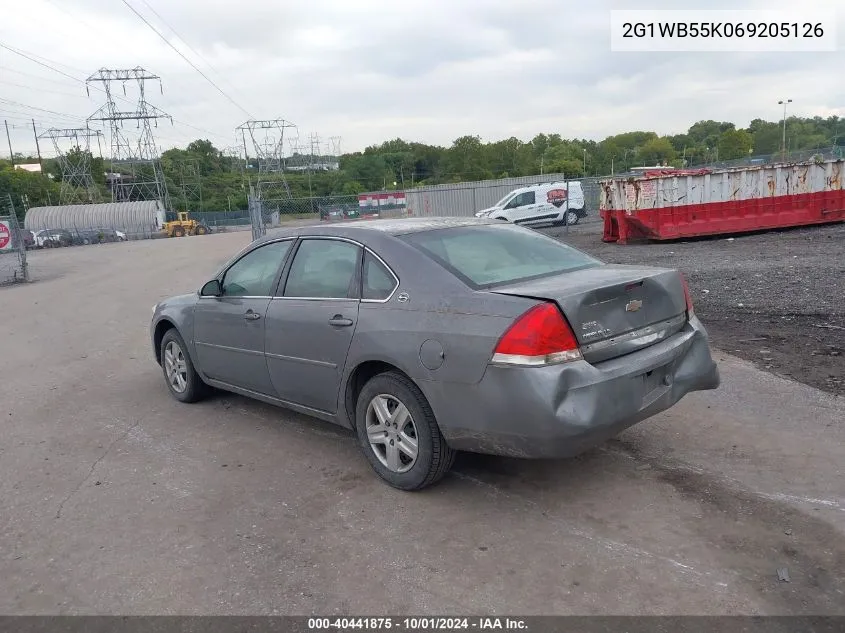 2006 Chevrolet Impala Ls VIN: 2G1WB55K069205126 Lot: 40441875