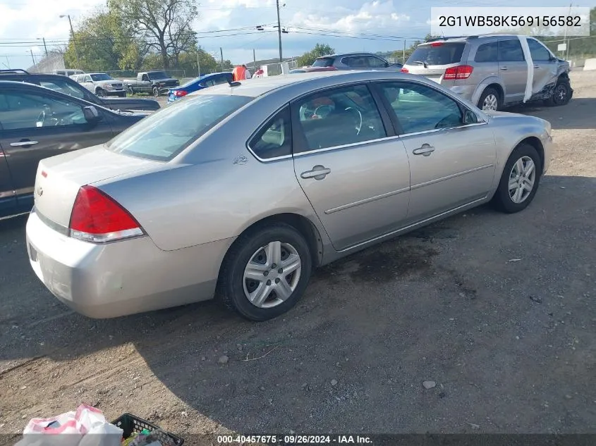 2006 Chevrolet Impala Ls VIN: 2G1WB58K569156582 Lot: 40457675