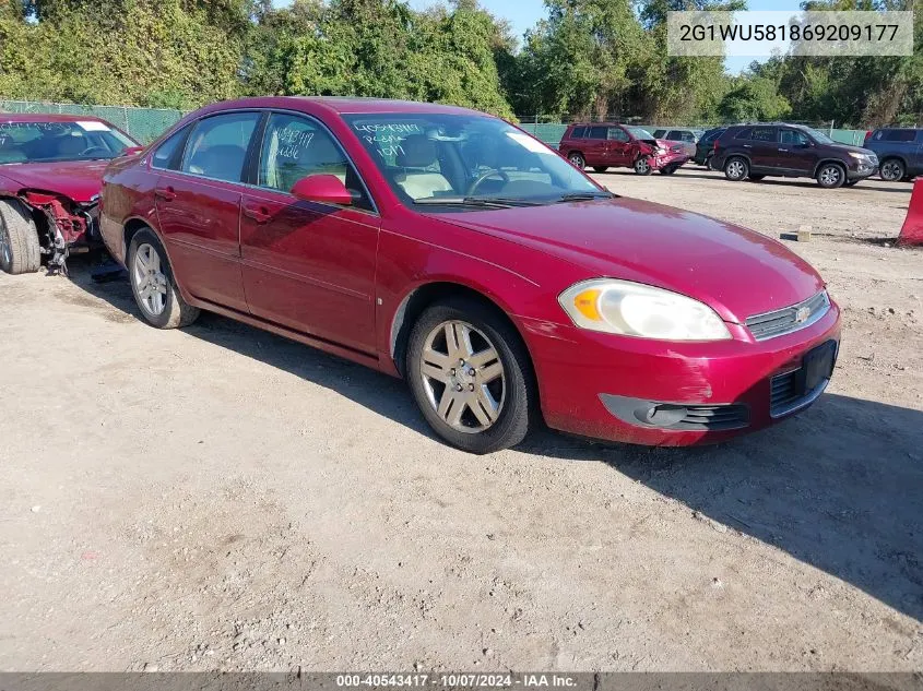 2006 Chevrolet Impala Ltz VIN: 2G1WU581869209177 Lot: 40543417